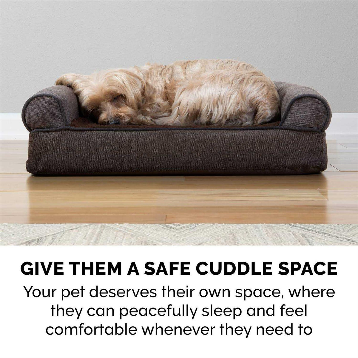 Faux Fleece Chenille Sofa Pet Bed T645392