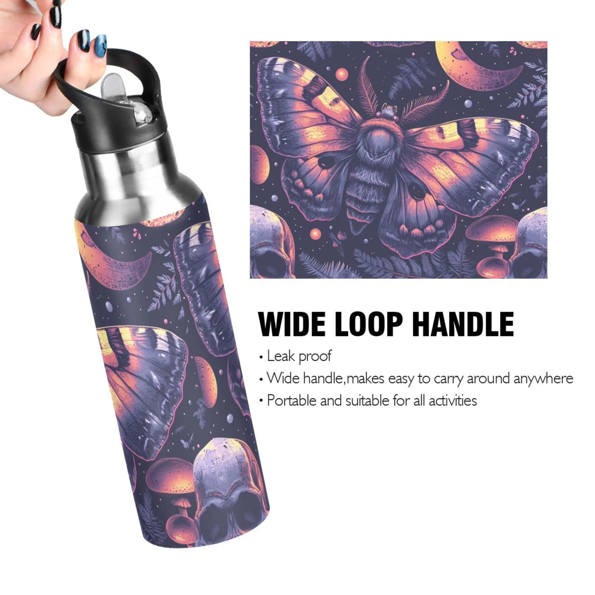 Insulated Stainless Steel Water Bottle with Straw Lid, 20 oz W1366
