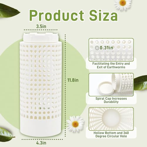 2-Pack White PVC Worm Compost Bin P938721