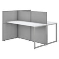 60W 2 Person Cubicle Desk with 45H Panels in White Engineered Wood U8505