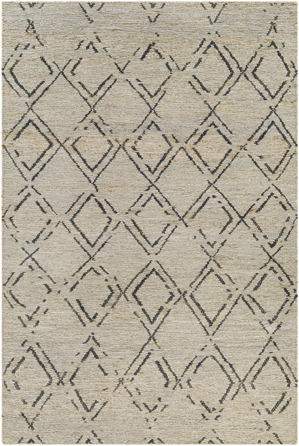 Black Gray 2' x 3' Jute Area Rug C460