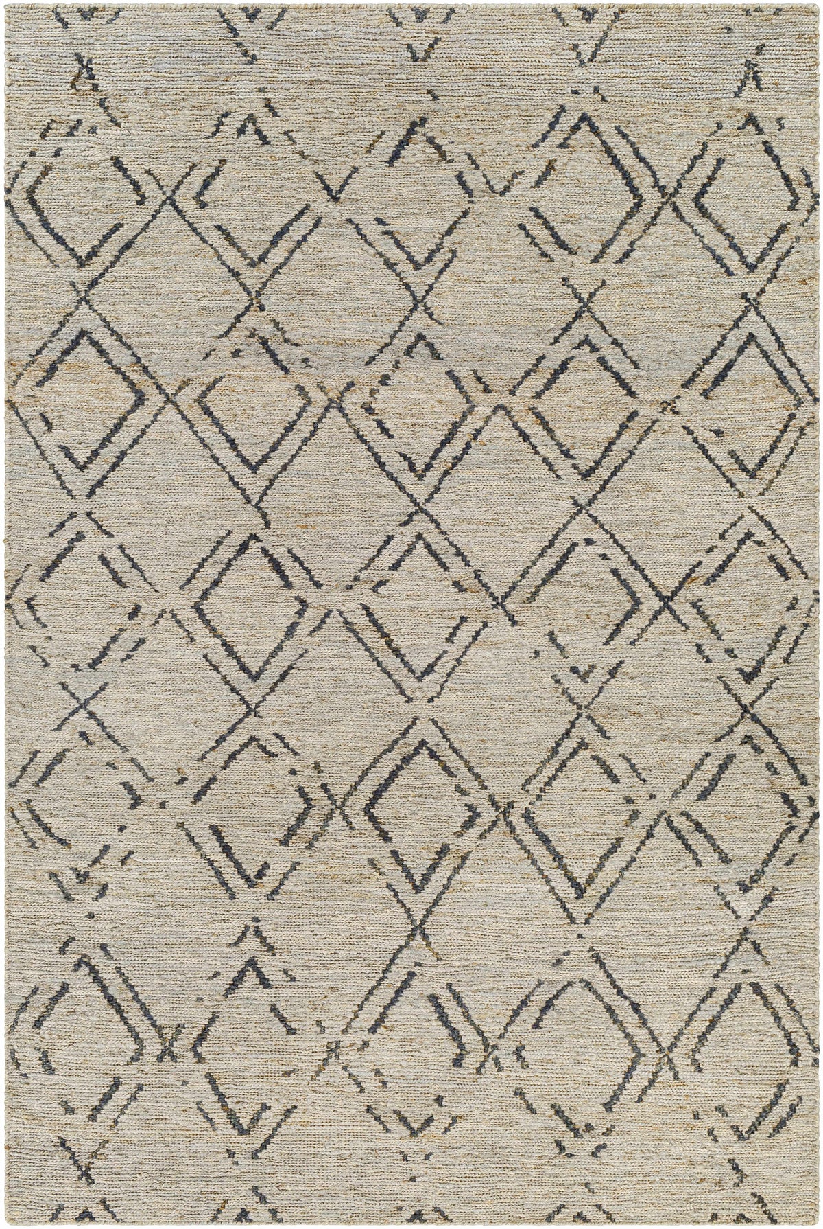 Black Gray 2' x 3' Jute Area Rug C460