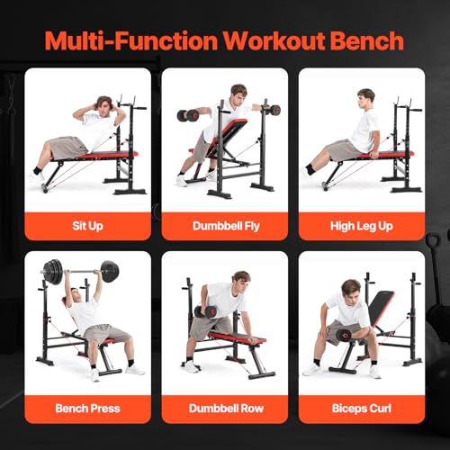6-in-1 Adjustable Weight Bench Set V597605