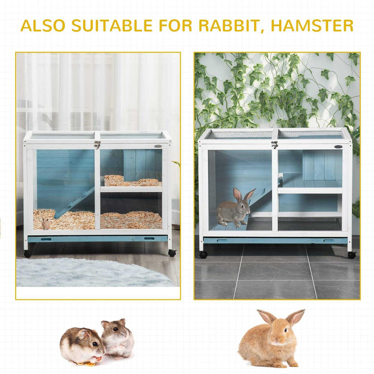 2-Story Wooden Rabbit Hutch B42811