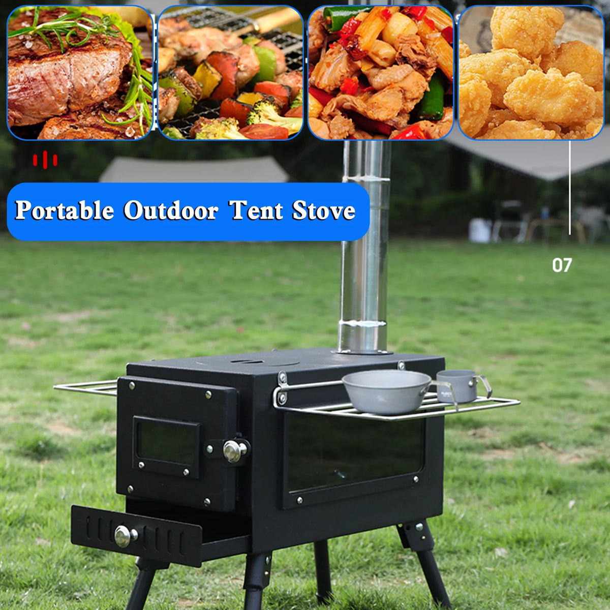 Outdoor Wood Burning Stove with Pipe W4815