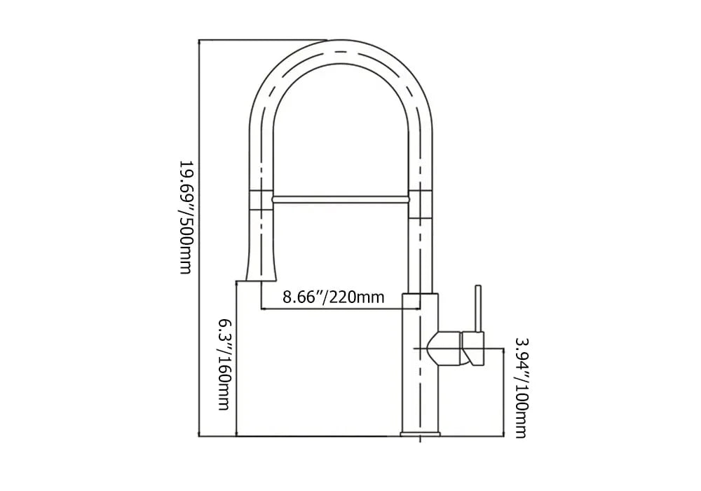 White & Chrome Single Handle Solid Brass Kitchen Faucet O795492