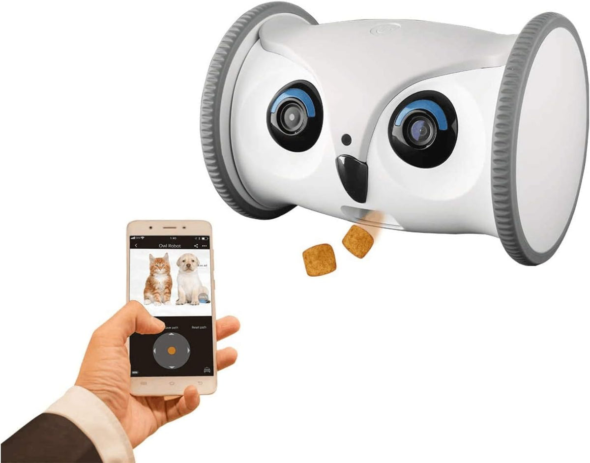 Owl Robot Pet Camera with Treat Dispenser J2781