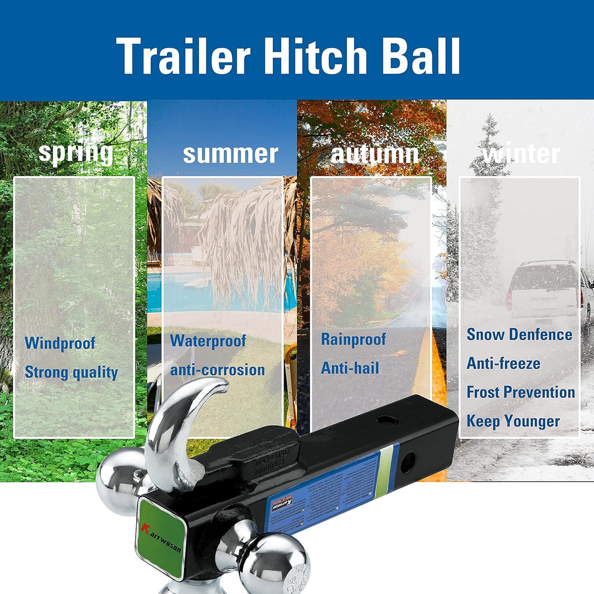 Tri Ball Mount with Hook, Chrome Pack of 2 F89232