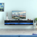 Wall Mounted LED Floating TV Stand with Cabinet and Cable Management for 80 Inch TV Y494