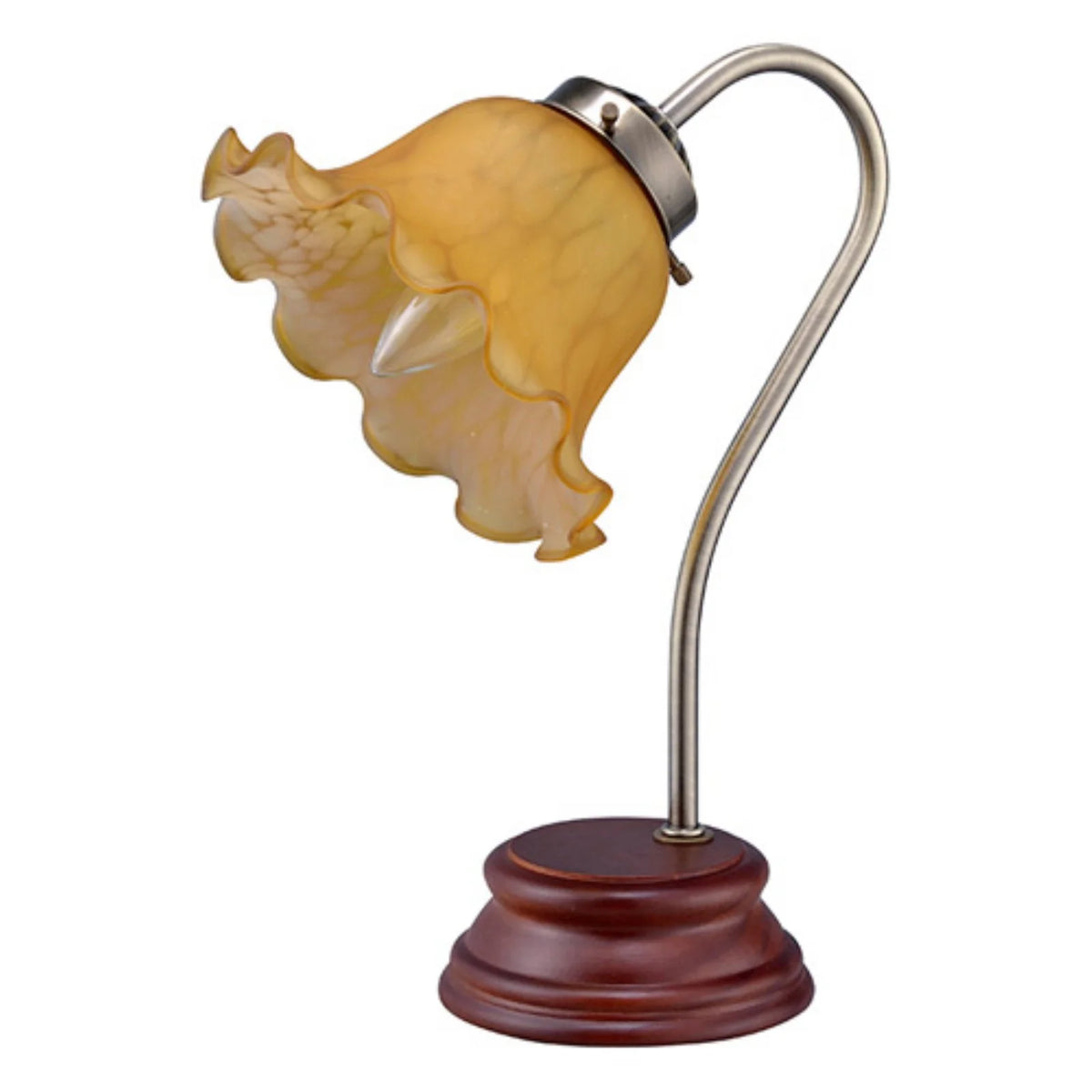 11.65" Amber Shade Victorian Goose Neck Table Lamp H6978