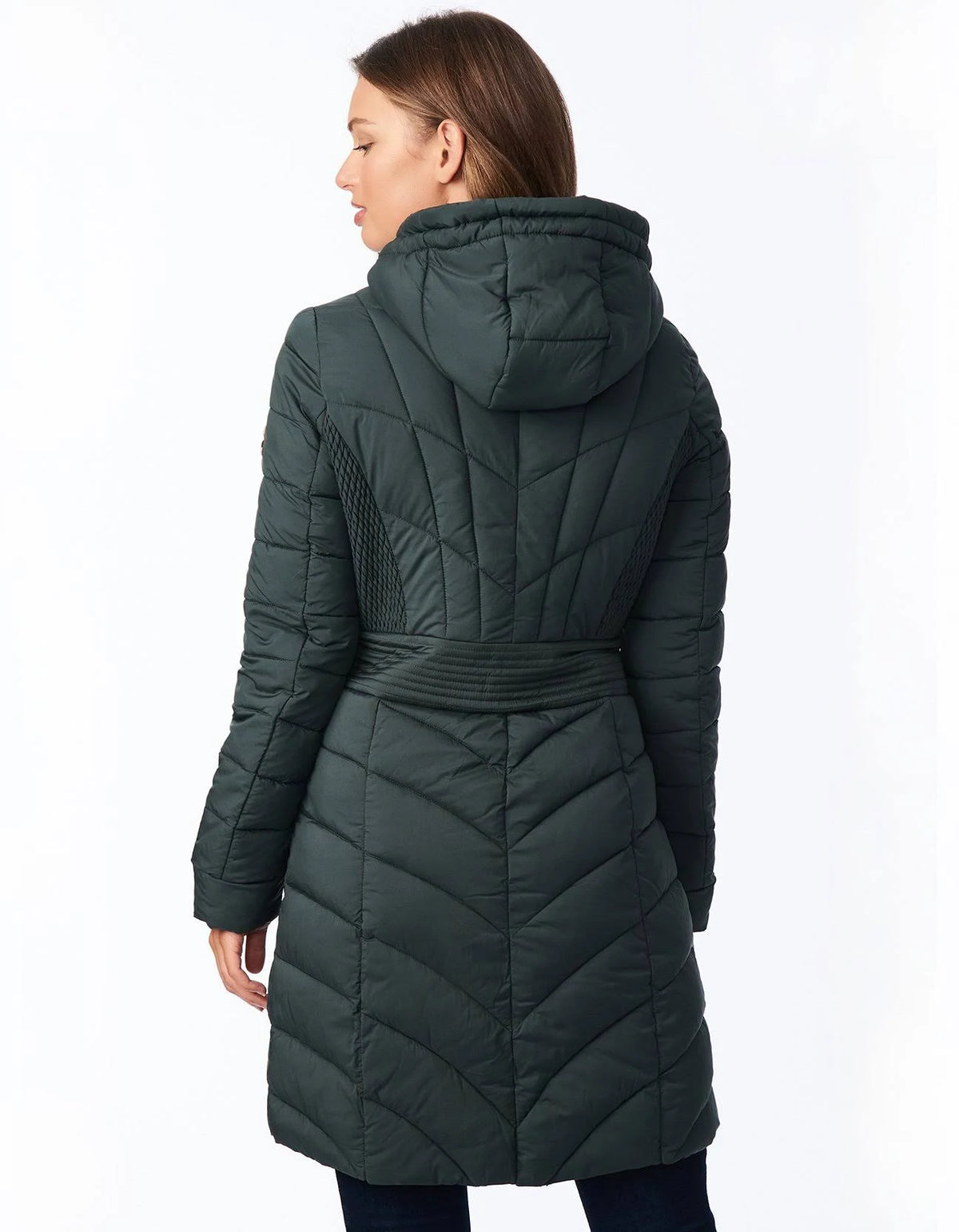 Dark Moss Hooded Packable Puffer Coat M91575