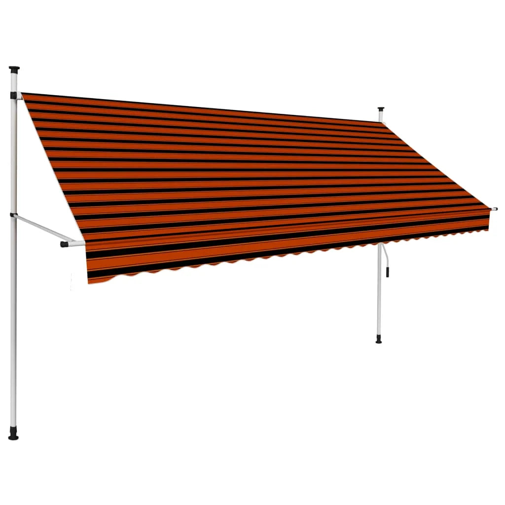 Orange and Brown Retractable Awning Z34511