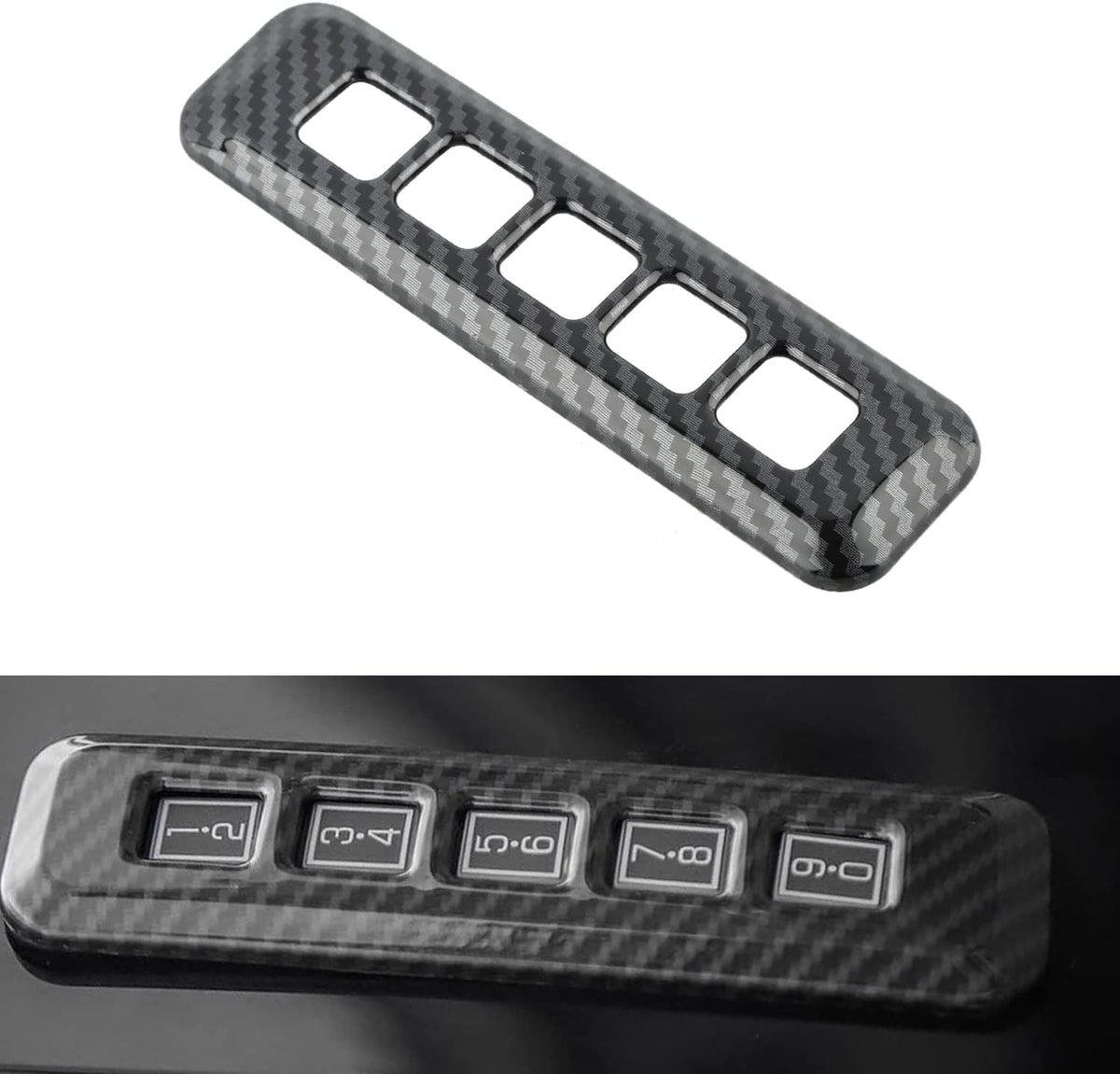 Carbon Fiber Pattern Door Lock Password Button Pillar Post Keypad Trim E229896