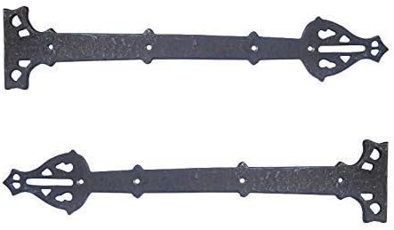 Antique Iron False Hinge Front 18.2 Inch x 8 Pack Black Powder Coated K240131