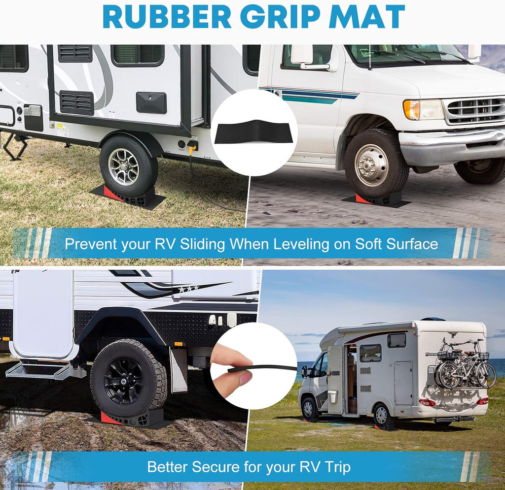 Camper Leveler Kit with Wheel Chocks and Anti-Slip Mats, 2 Packs T3626