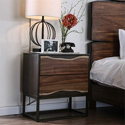 Wood 2-Drawer Nightstand P909