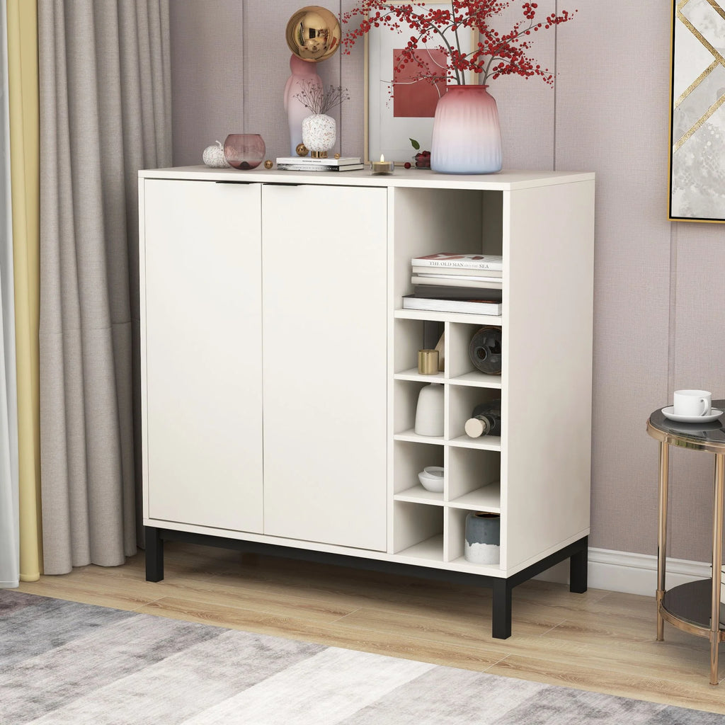 White Sideboard Buffet Cabinet with Storage G9272
