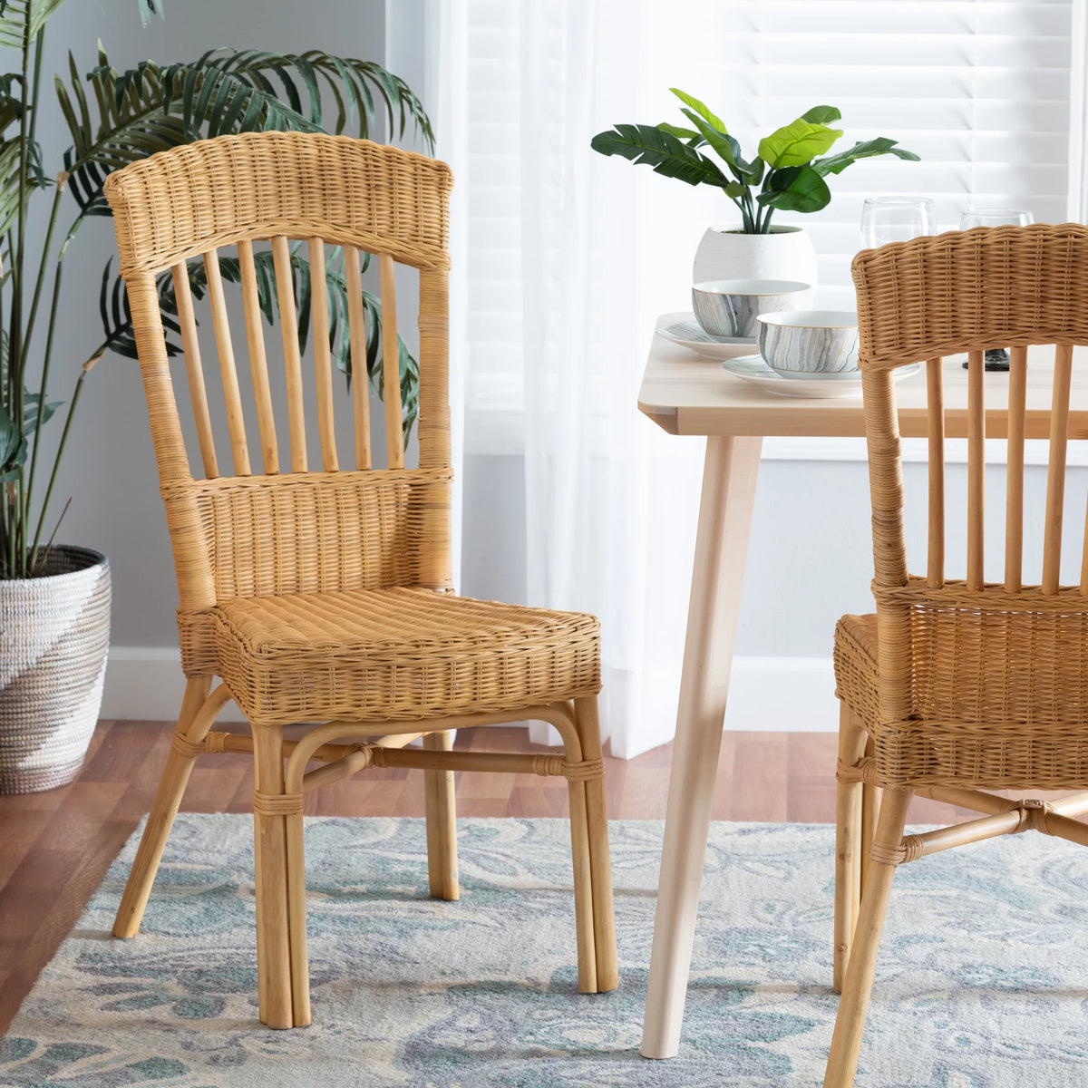 Natural Brown Rattan Dining Chair Z36127