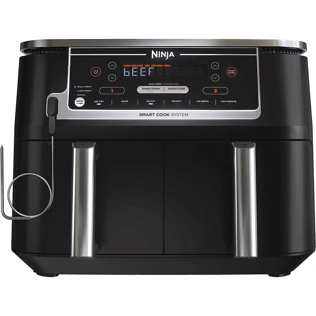 Black 6-in-1 10-qt. XL 2-Basket Air Fryer F326