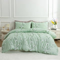 Queen Fluffy Soft Microfiber Floral Comforter Set with 2 Pillowcases D1429