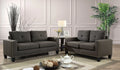 Gray Tufted Linen Like Fabric Sofa and Loveseat M1668
