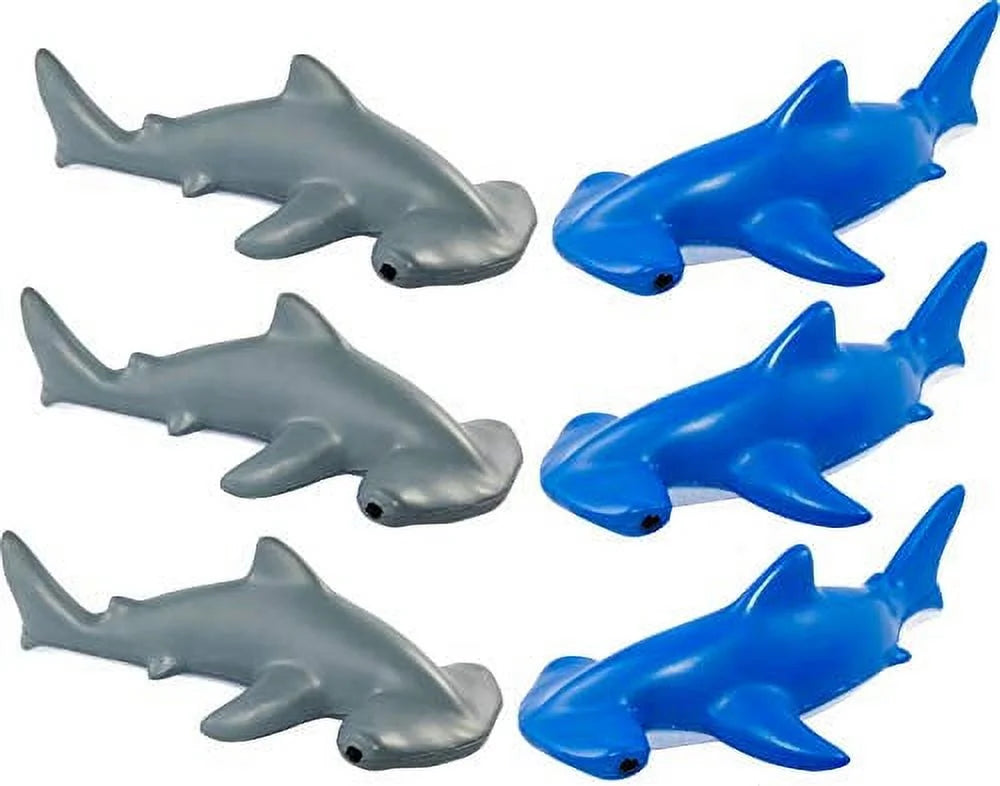 Hammerhead Shark Toss Game Set of 6 Foam Rubber Sharks with 1 Target Ring C9579