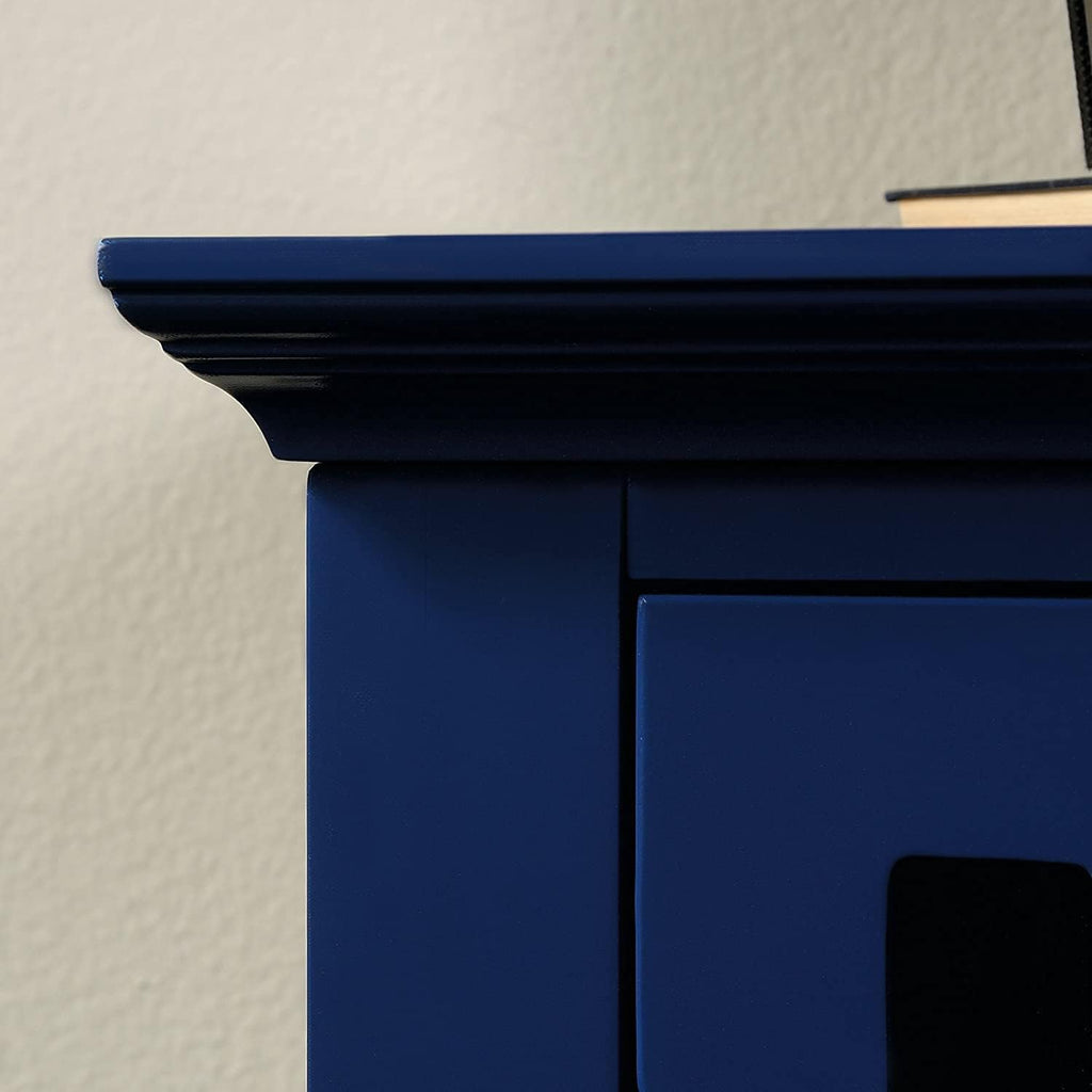 Indigo Blue Accent Storage Cabinet with Glass Doors F260525