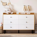 Black 6 Drawer Wood Dresser T585591