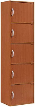 5 Shelf 5 Door Bookcase in Cherry Y6463