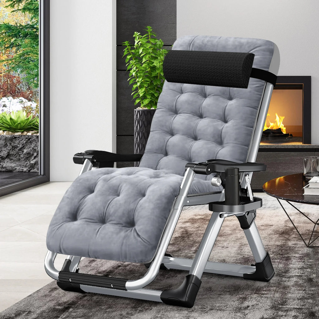 XL Zero Gravity Folding Reclining Lounge Chair with Cushion & Tray X284