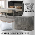 Queen Murphy Cabinet Bed with Charging Station E553155