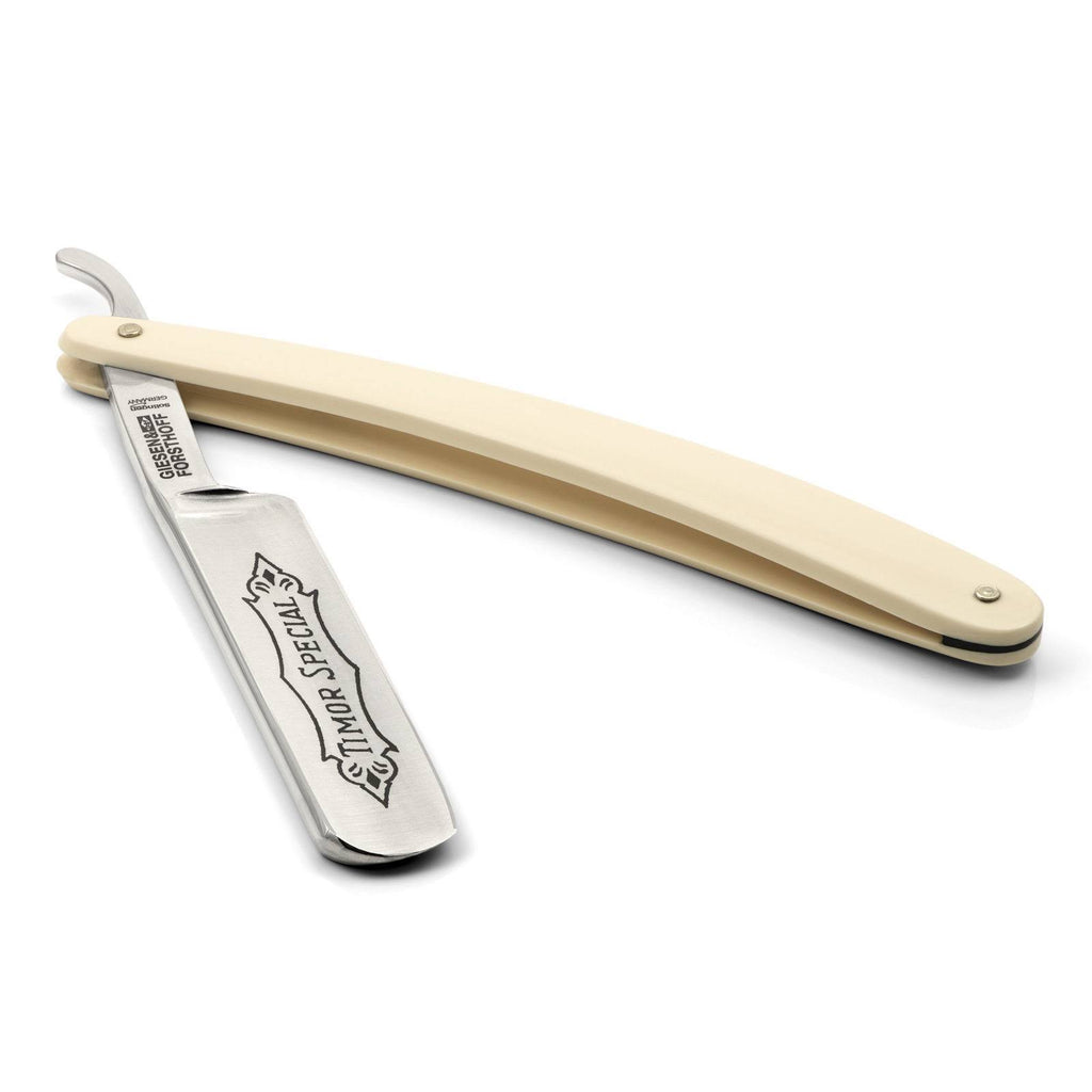 Carbon Steel Straight Razor with Ivory Plastic Handle A882124