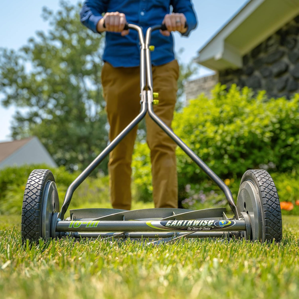 16-Inch 7-Blade Push Reel Lawn Mower and Grass Catcher Bundle O598