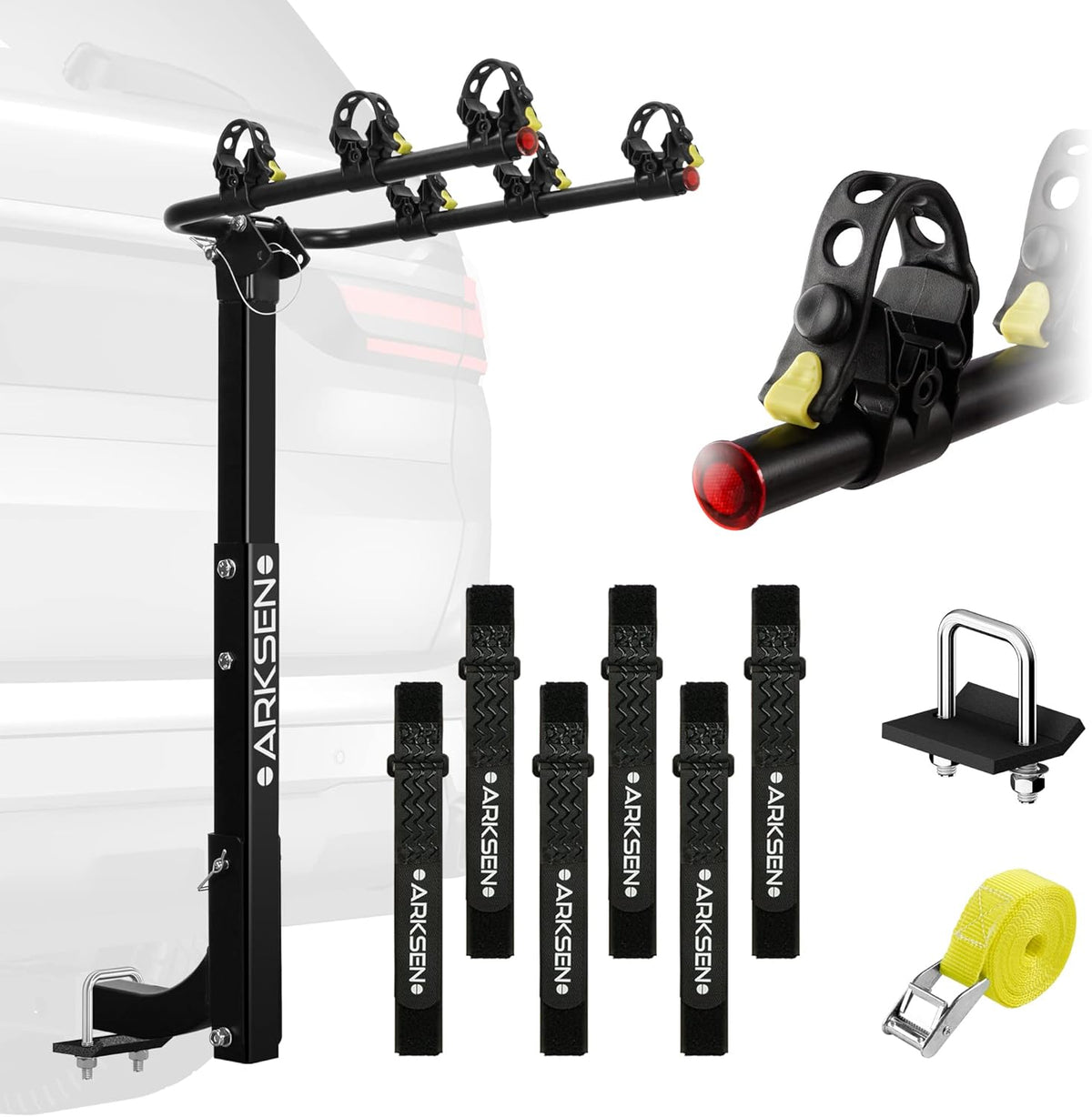 2 Bike Heavy Duty Rear Hitch Mount Bike Rack with Tie Down Strap Z92831