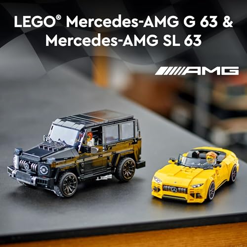 LEGO Speed Champions Mercedes-AMG G 63 & Mercedes-AMG SL 63 F1 Toy Car, 2 Building Sets with 2 Driver Minifigures S850