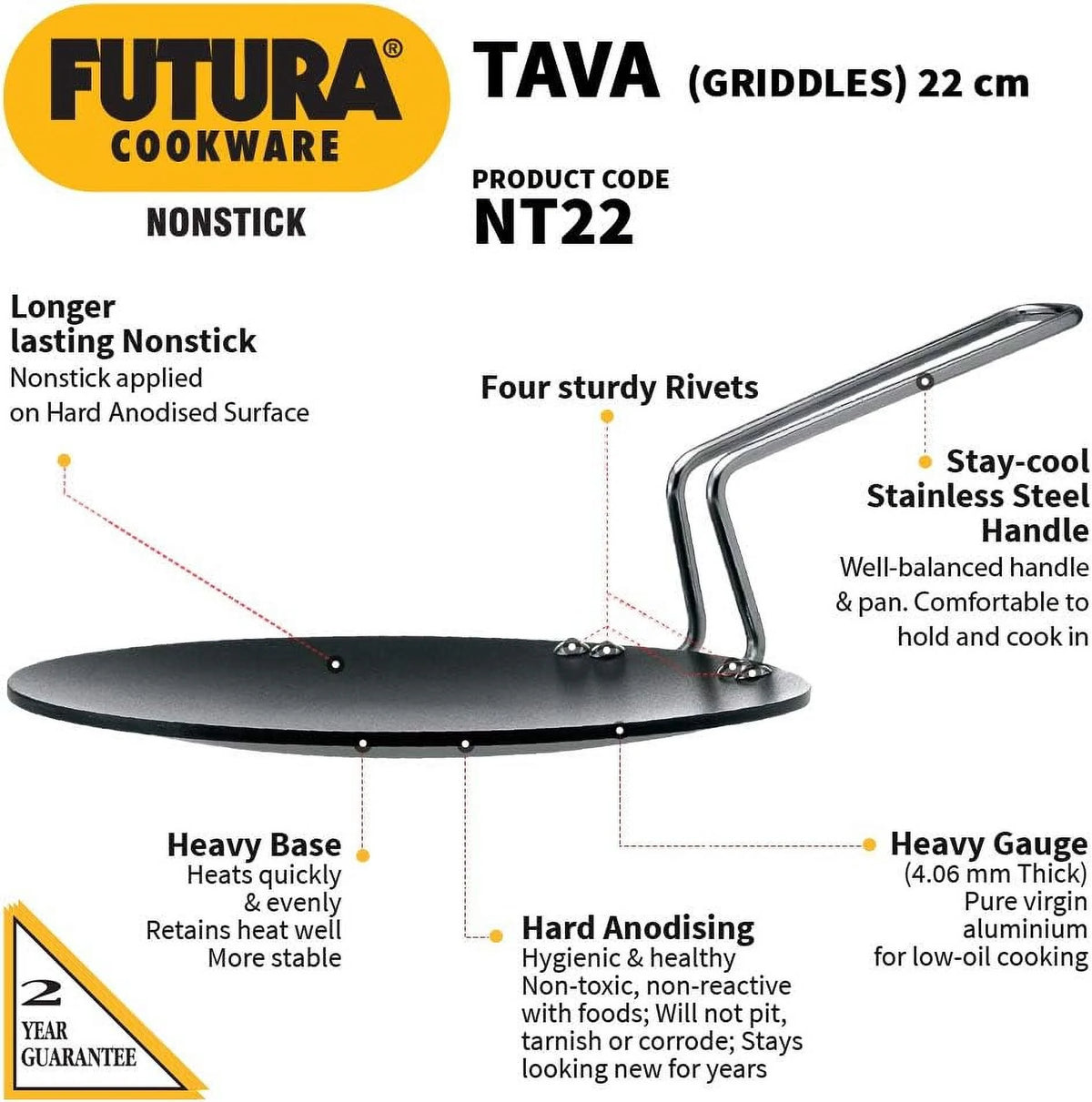 Concave Tava Griddle with Steel Handle, 8.5-Inch M88864