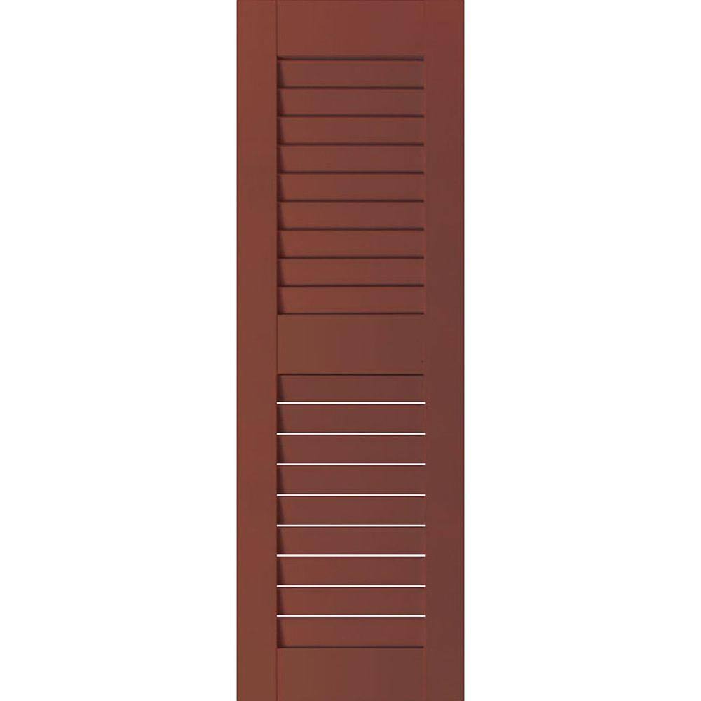 15 in. x 33 in. Exterior Real Wood Western Red Cedar Open Louvered Shutters Pair D74244