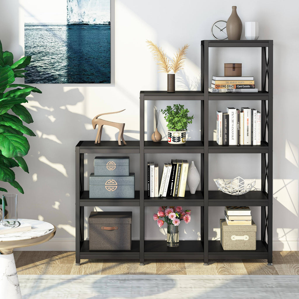 Brown 5-Tier Ladder Corner Bookcase V455