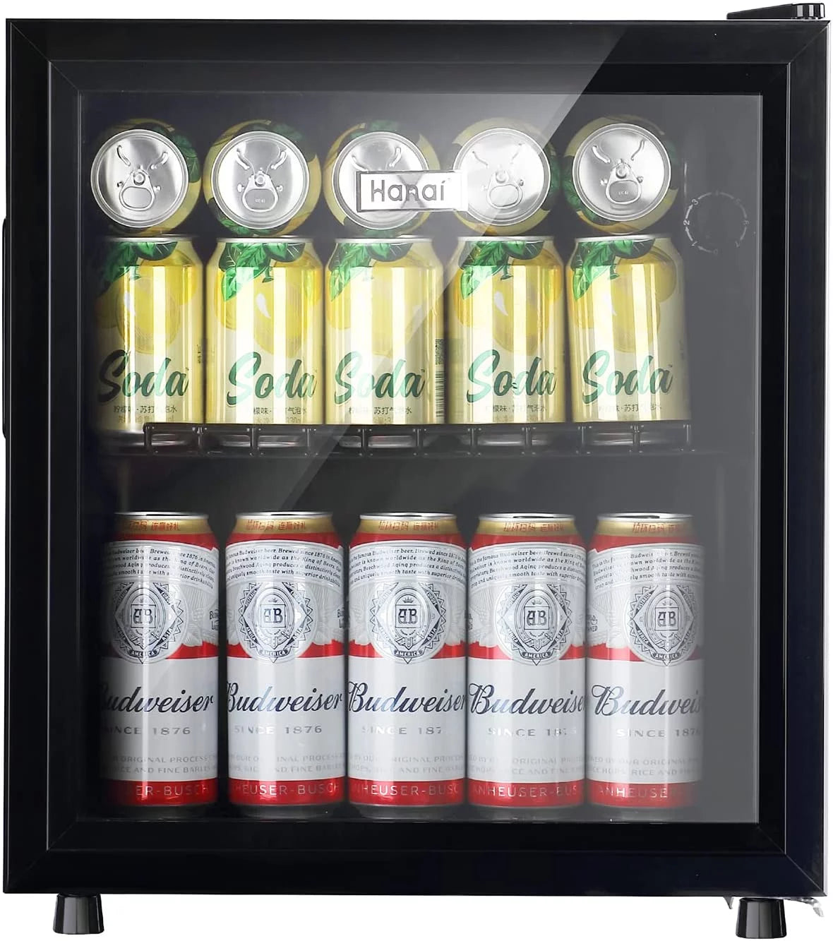 100 Can Capacity Compact Beverage Refrigerator with Glass Door G4284