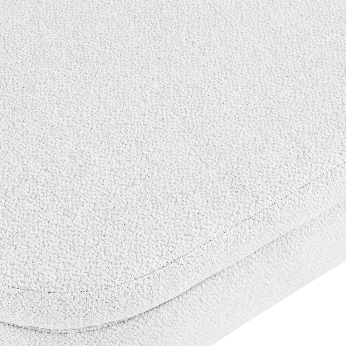 White Oval Storage Ottoman Bench with Rubber Wood Legs J889580