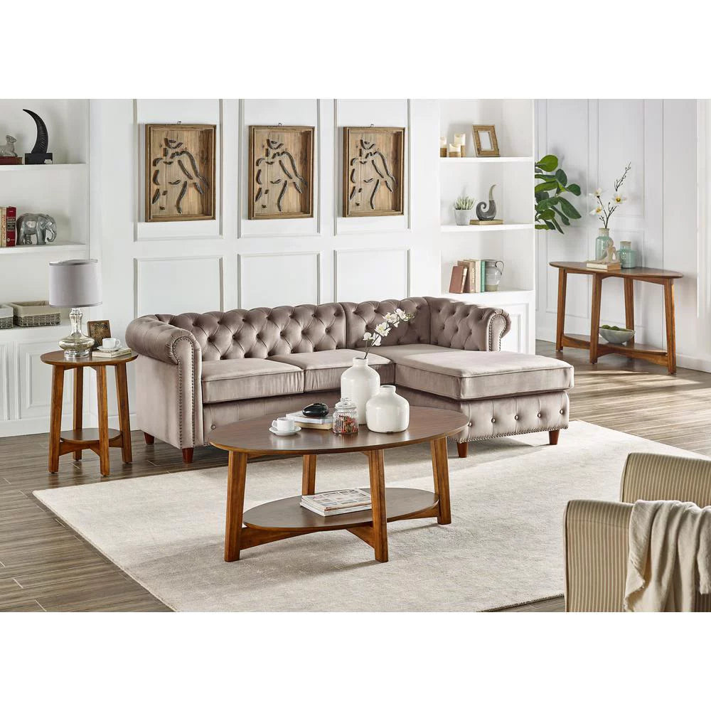 60"L Wood Console Table, Warm Chestnut Z48963