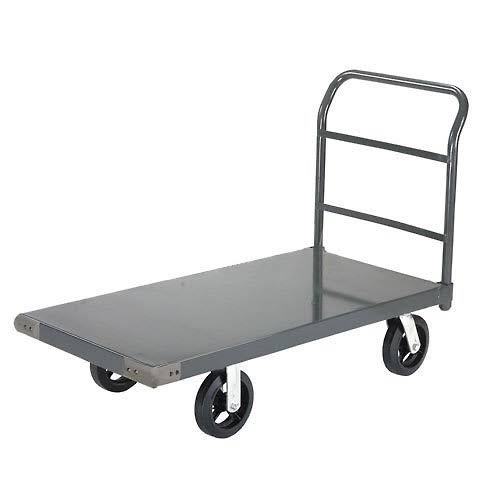 Steel Deck Platform Truck 48 x 30 2400 lb. Capacity 8" Rubber Casters N65115