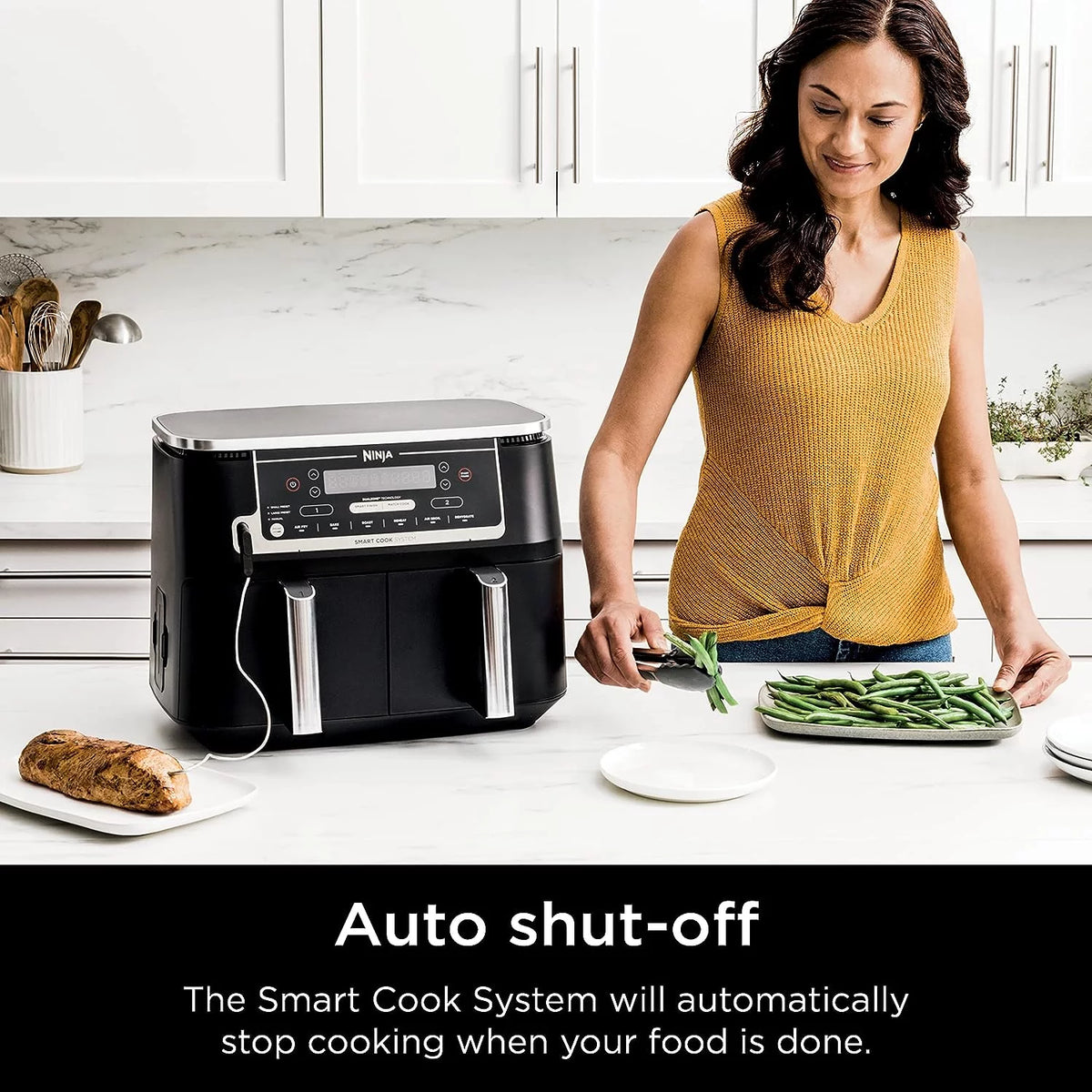 Black 6-in-1 10-qt. XL 2-Basket Air Fryer F326