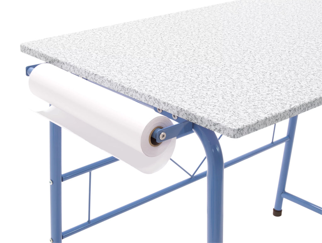 Blue Metal Art Desk and Bench W696