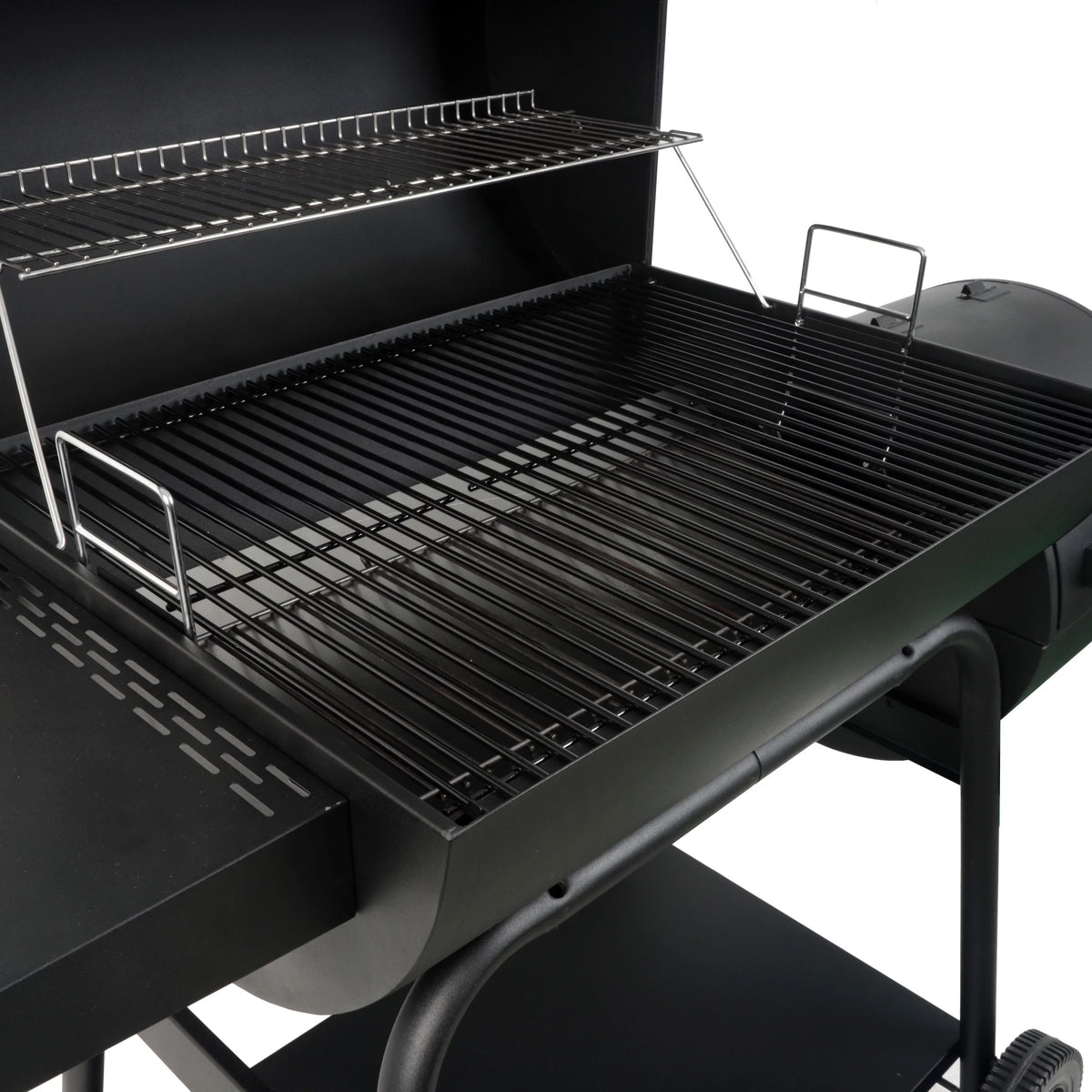 28 Offset Steel Charcoal Smoker Grill with Side Firebox, Black H6494