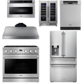 36 Gas Range, Range Hood, Refrigerator, Dishwasher, Microwave and Wine Cooler H187