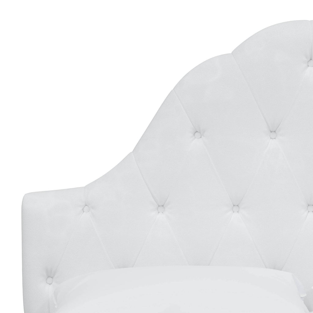 White Twin Kids' Tufted Headboard H325