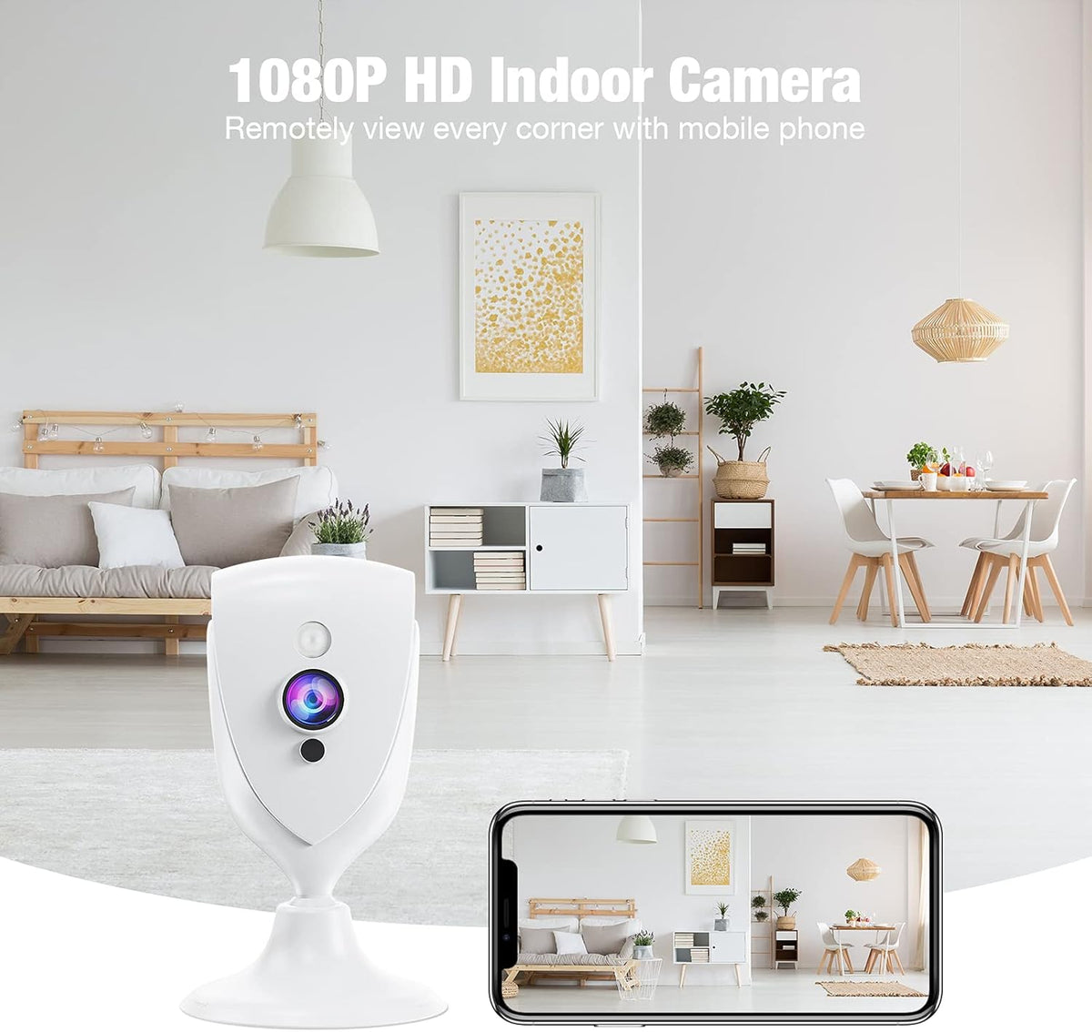 1080P Indoor Security Camera with 2-Way Audio Night Vision H405392