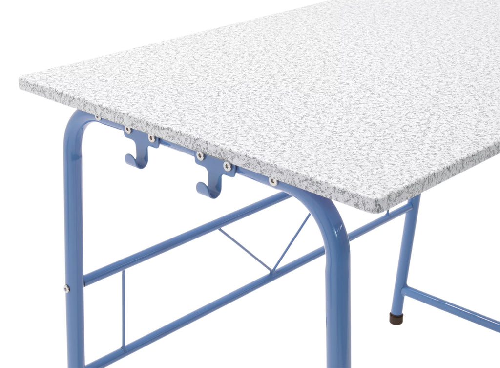 Blue Metal Art Desk and Bench W696