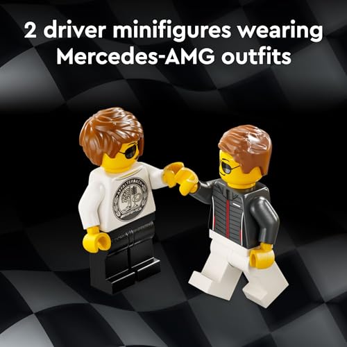 LEGO Speed Champions Mercedes-AMG G 63 & Mercedes-AMG SL 63 F1 Toy Car, 2 Building Sets with 2 Driver Minifigures S850